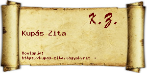 Kupás Zita névjegykártya
