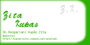 zita kupas business card