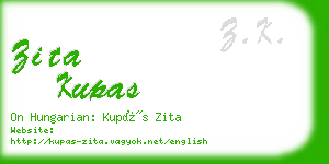 zita kupas business card